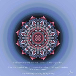 🦋 Mandala dne: obejmi se 🦋 Uvnitř tebe stále tančí malé dítě – radostné, zvědavé, opravdové. Chce, abys ho slyšela, abys s...