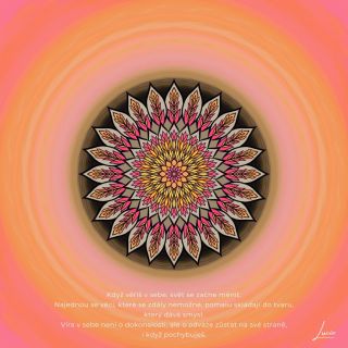 🌞 Mandala dne: Víra v sebe 🌞 Když věříš v sebe, svět se začne měnit. Najednou se věci, které se zdály nemožné, pomalu...